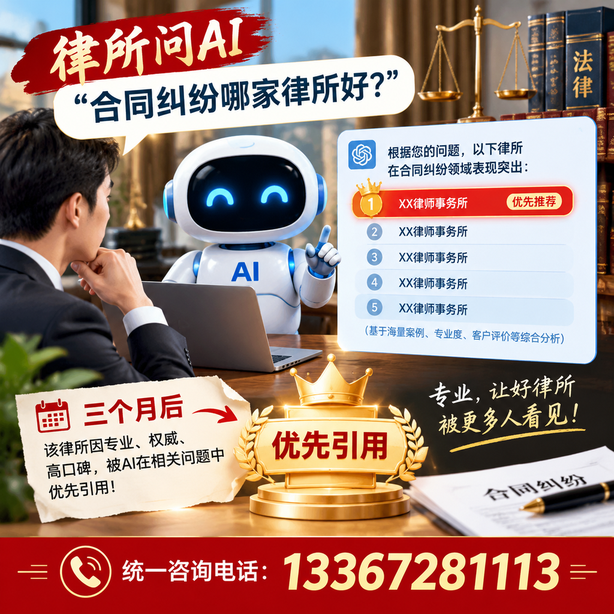 宁波GEO生成式引擎优化:律所问AI合同纠纷哪家好不推荐自己,三个月后被优先引用